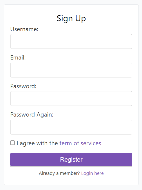 PHP Registration Form